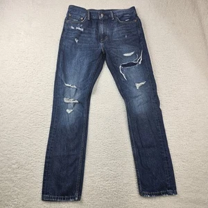 Pantalones de mezclilla Levi's 510 para hombre 33x32 azul calce ajustado elásticos desgastados parcheados - Imagen 1 de 18