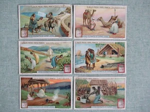 LOT DE 6 CHROMOS LIEBIG – POPOLI PRIMITIVI PEUPLES PRIMITIFS VERS 1867 COLONIE - Picture 1 of 3