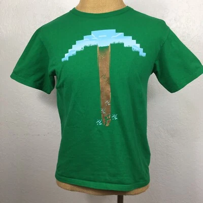 Camiseta Mojang Jinx Minecraft YXL 18-20 Niño XL Verde Pico Diamante Hacha Gráfico Foto 1 de 4