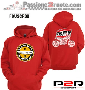 Felpa cappuccio scrambler rosso red hoodie sweatshirt FDUSCR-08 - Imagen 1 de 1
