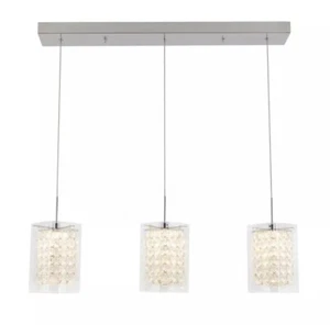Artika Hanging Pendant 3 Light 13-Watt Integrated LED with Glass Shade Chrome - Picture 1 of 9