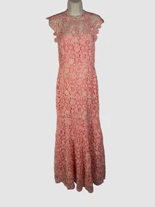 $660 Shoshanna Women's Pink Carlotta Sleeveless Floral-Lace Gown Size 2 - Picture 1 of 3
