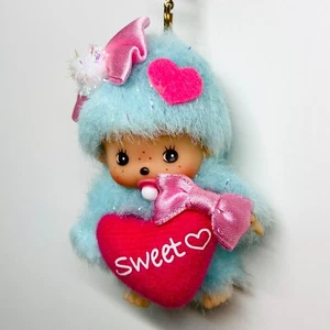 Monchhichi Bebichhichi Caramelo Llavero Brillo Tamaño SS Muñeca de Peluche Azul Super Raro - Imagen 1 de 5
