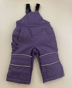 Childrens Place Baby Girls Ski Bibs SnowSuit 18 mon Purple Full Zip Crotch Ankle