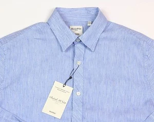 Men's MURANO Fresh Blue White Stripe / Striped Linen Shirt XL XLarge NEW NWT HOT - Picture 1 of 4
