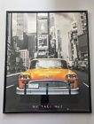 Vintage « Taxi à Times Square, NYC » par Julian Lauren, imprimé au Royaume-Uni. 20" x 16"