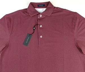 New Turtleson Reed Performance Polo Shirt Golf Geometric Red Mens Size S NWT - Picture 1 of 7