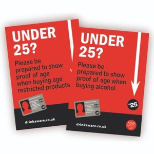 Under 25? Please be prepared .... Laminated Posters x 2 A4 - Picture 1 of 3