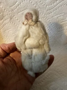 ANTIQUE GERMAN SPUN COTTON GIRL CHRISTMAS TREE ORNAMENT - Picture 1 of 12