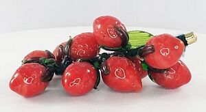 Vigne vintage miniature art soufflé fraise bouquet de vigne faux fruits