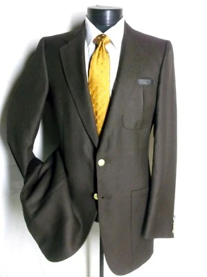 Fantástico Blazer LANVIN Paris New York Jaqueta Marrom - 2 Botões 40L Patch Pocket  - Imagem 1 de 4