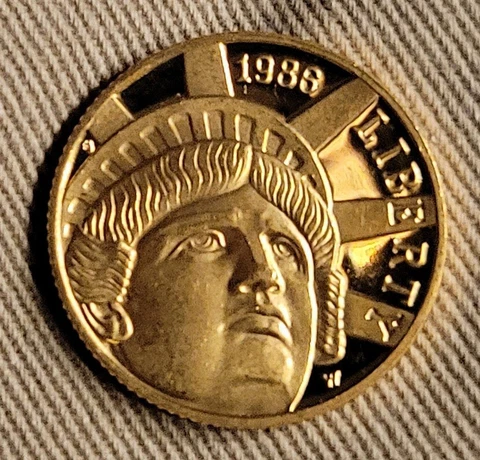 1986-W  $5 GOLD  FACE of LIBERTY COIN Cover