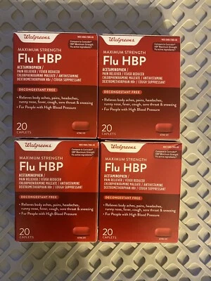 4 Walgreens Flu HPB Decongestant Free Compares to Coricidin HPB 20 Caplets 7/23 - Image 1 of 2