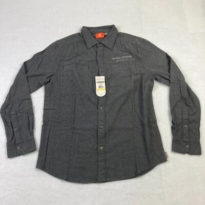 Merrell Flannel Shirt Mens Medium Charcoal Gray Long Sleeve Button Up Pockets - Image 1 of 4