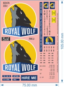 Shipping Container - ROYAL WOLF - 20' & 40' - 1/25 1/35 1/50 - Water Decal - Picture 1 of 4