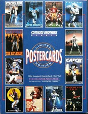 1994 Costacos Brothers INAUGURAL QUARTERBACK CLUB Vintage Postercards Set