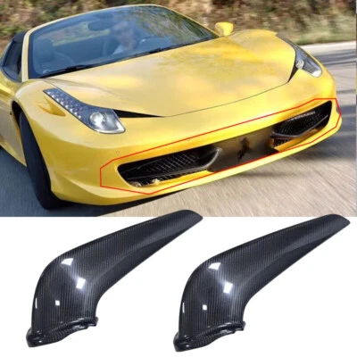 Protector de rejilla de admisión de aire de parachoques de fibra de carbono real para Ferrari 458 Italia Spider Foto 1 de 4