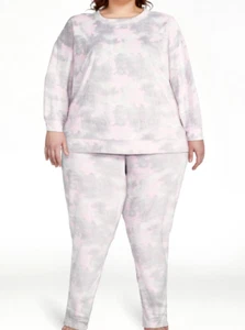 Joyspun Women's Velour Tie Dye Long Sleeve Pajamas Plus Size 3X - Picture 1 of 7