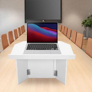 Foldable Tabletop Podium Portable Desktop Lectern Speaker Desk Lectern White - Picture 1 of 10