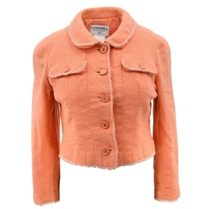 Chanel Single Breasted Jacket Orange #40 192696 - Picture 1 of 10