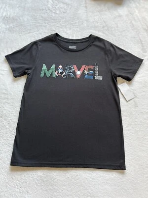 Marvel Comics Boys Black Short Sleeve Graphic Print T-shirt Size M (8) NWT - Image 1 of 4