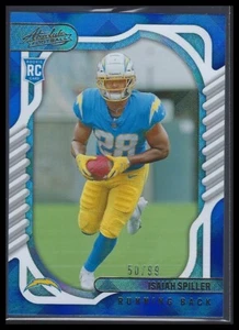 2022 Absolute Isaiah Spiller Rookie RC Blue Diamonds /99 LA Rams #116 - Picture 1 of 2