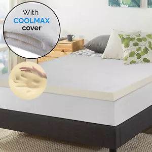 Orthopaedic Memory Foam Mattress Topper, 1"- 4" Thick, With Coolmax Zipped Cover - Picture 1 of 22