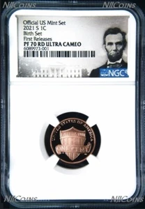 2021 S -BIRTH SET Version- Proof LINCOLN CENT Penny NGC PF70 RD First Releases  - Picture 1 of 2