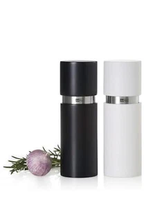 Set of 2 Spice Mills Pepper Mill Salt Mill Textura Beech Black White AdHoc - Picture 1 of 2