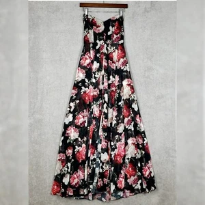Fame and Partners X Free People Dress XS Khoo Floral Maxi Black Strappy Romantic - Picture 1 of 11