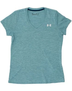 Camiseta Top Under Armour Mujer Reino Unido 10 Pequeña Azul Rayas Poliéster RG09 - Imagen 1 de 3