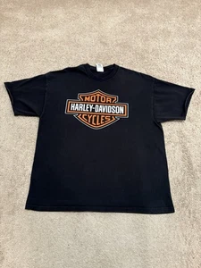 Camiseta Harley Davidson Flame Logo Negra De Colección Años 2000 Talla XL - Imagen 1 de 5