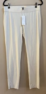 NWT EILEEN FISHER Bone Washable Stretch Crepe Slim Long Pants $178 M - Picture 1 of 6