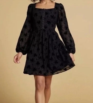 Her Universe Disney Halloween Mickey Mouse Spider Web Black L/S Dress 2X NWT! - Image 1 of 4