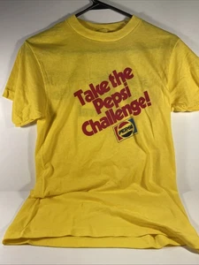 Vintage 80er Pepsi Challenge T-Shirt gelb Gr. M Marysville Karneval - Bild 1 von 2