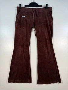Vintage Y2K Juicy Couture Damen Velours Trainingshose weites Bein braun Größe Medium 17 x 30 - Bild 1 von 16