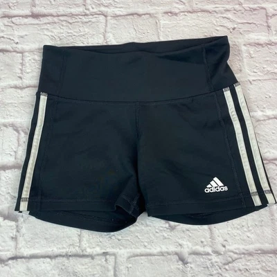 Adidas Teens Junior Athletic Shorts Climalite 3-Stripe Training Tight Size Small - Image 1 of 4