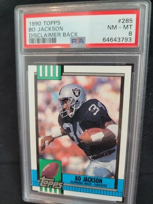 1990 Topps Disclaimer Back #285 Bo Jackson PSA 8 - Image 1 of 2