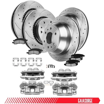 Front Rear Brake Rotor Pads Brake Caliper for GMC Envoy 2006-2007 2008 2009 4.2L - Image 1 of 4