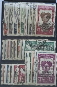 Juego de estampillas DP Gabón 1924-1931 SC 85-111 usadas - Imagen 1 de 1