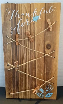 Thankful For Wooden Photo Message Board 13" x 7.5"  - Image 1 of 4