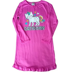 Sweet & Sassy Girls Pink Unicorn Pajama Top loungewear Size 14  - Picture 1 of 5