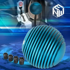 NRG SK-703BL Aluminum 50MM DIAM. Blue Heat Sink Droplet Round Ball Shift Knob - Picture 1 of 5