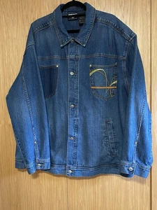 Roca Wear Men's Authentic Cotton Blue Denim Trucker Jacket Size 2XL ~ EUC - Picture 1 of 15