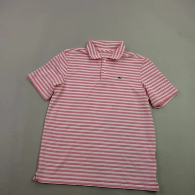 Camisa Vineyard Vines Niñas Polo Grande Manga Corta Cuello Rayas Ligeras Foto 1 de 4