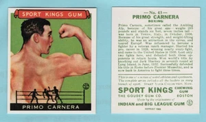 1933 Goudey Sports Kings Reprint # 43 Primo Carners  --  Box  742 - Picture 1 of 1