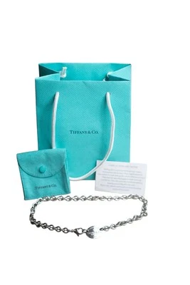 ¡VINTAGE! "Collar gargantilla con etiqueta ovalada plateada 15,5"" RRT Please Return to Tiffany & Co" Foto 1 de 4