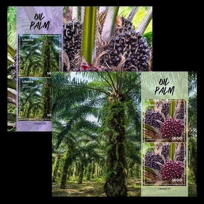 Oil Palms MNH Stamps 2024 Liberia 2 M/S - Image 1 of 3
