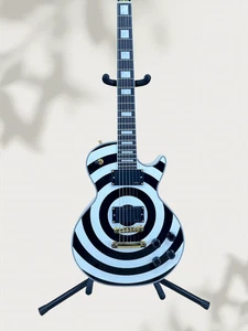 LP Style Bullseye Wylde E-Gitarre schwarz-weiß konzentrische Kreise Korpus - Bild 1 von 13