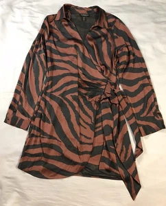 House Of Harlow 1960 Womens Large Brown Black Belt Long Sleeve - Picture 1 of 13
